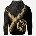 Tonga Coat Of Arms With Polynesian Tattoo Gold Hoodie Unisex