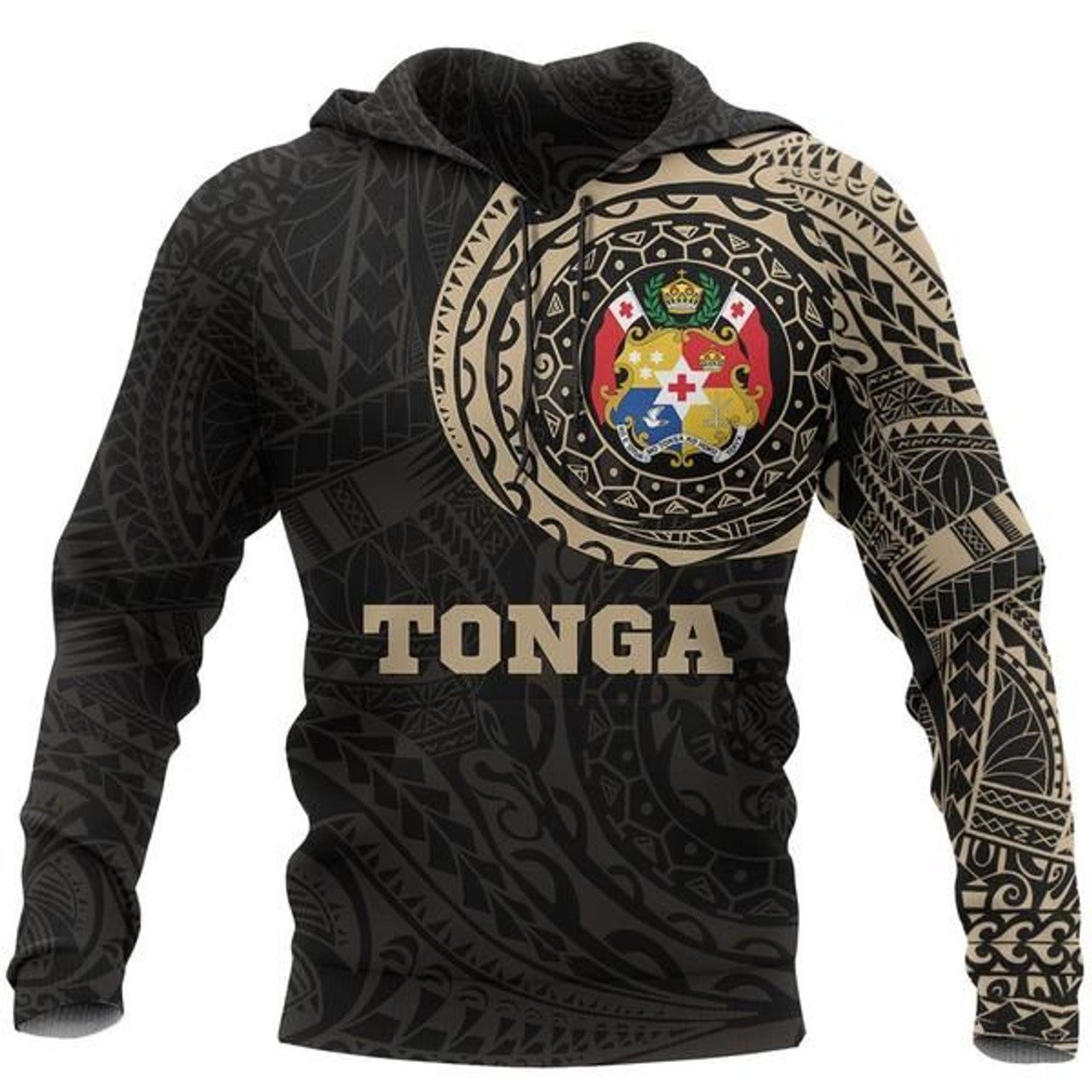 Tonga Polynesian Tattoo Coat Of Arms With Gold Color For Men/Women