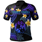 Tonga Polo Shirt - Custom Personalised Polynesian Waves with Plumeria Flowers - AL01