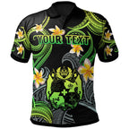 Tonga Polo Shirt - Custom Personalised Polynesian Waves with Plumeria Flowers - AL01