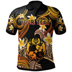 Tonga Polo Shirt - Custom Personalised Polynesian Waves with Plumeria Flowers - AL01