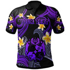 Tonga Polo Shirt - Custom Personalised Polynesian Waves with Plumeria Flowers - AL01