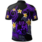 Tonga Polo Shirt - Custom Personalised Polynesian Waves with Plumeria Flowers - AL01
