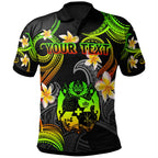 Tonga Polo Shirt - Custom Personalised Polynesian Waves with Plumeria Flowers - AL01