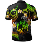 Tonga Polo Shirt - Custom Personalised Polynesian Waves with Plumeria Flowers - AL01