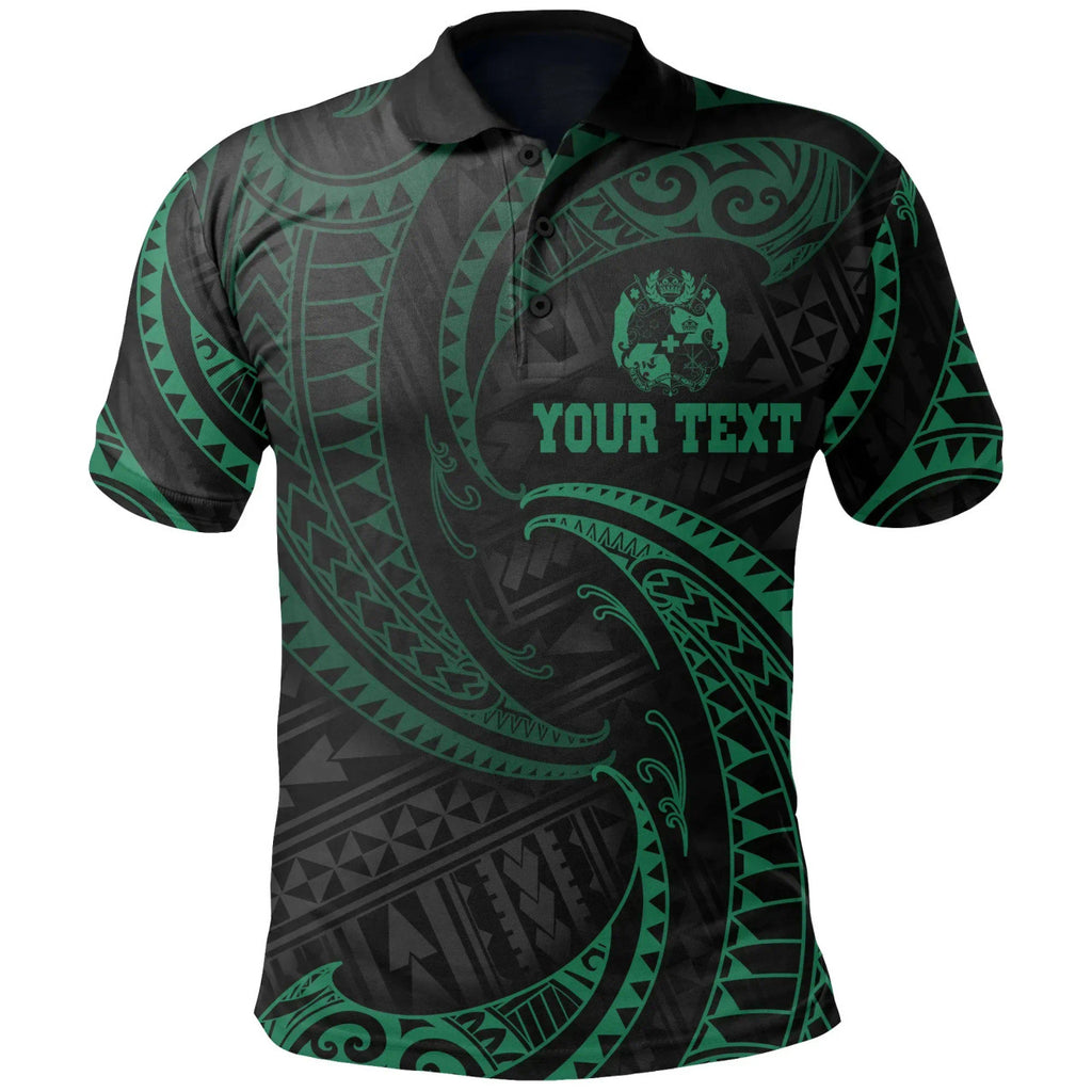 Tonga Polynesian Custom Personalised Polo Shirt - Tribal Wave - AL01