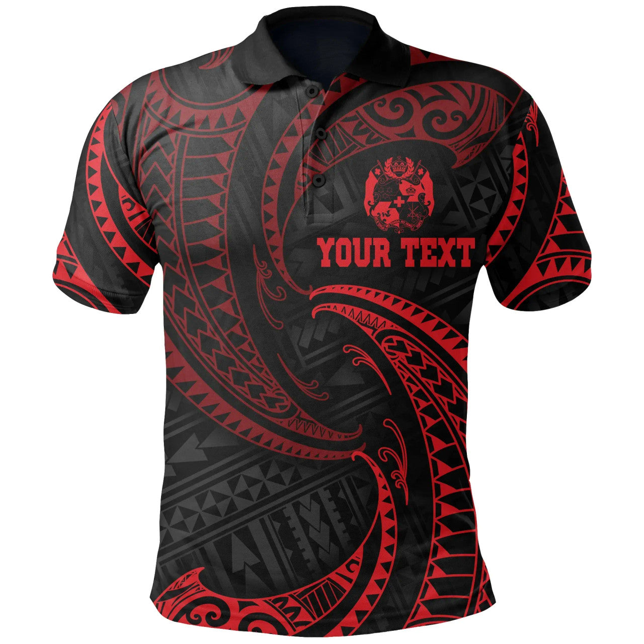Tonga Polynesian Custom Personalised Polo Shirt - Tribal Wave - AL01