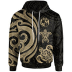 Tonga Polynesian Gold Tentacle Turtle Hoodie Unisex