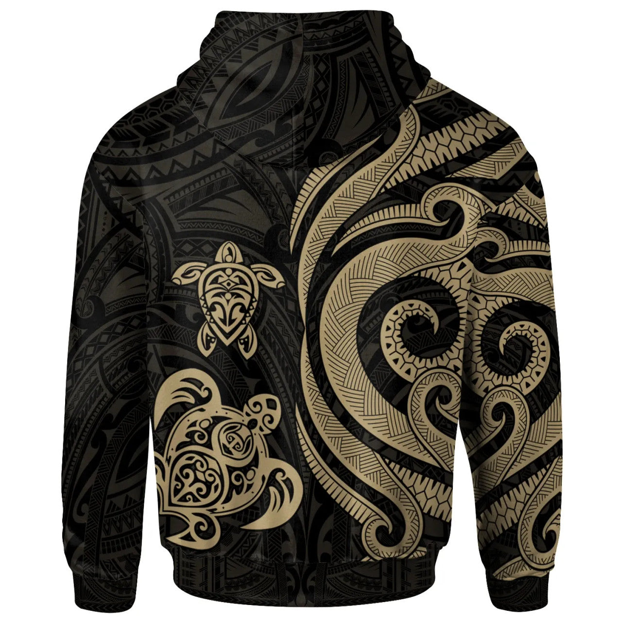 Tonga Polynesian Gold Tentacle Turtle Hoodie Unisex