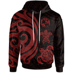 Tonga Polynesian Red Tentacle Turtle Hoodie Unisex
