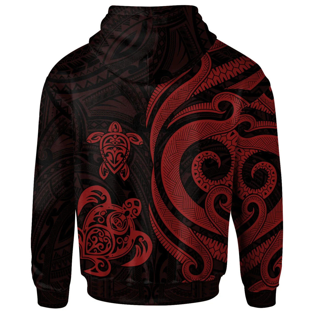 Tonga Polynesian Red Tentacle Turtle Hoodie Unisex
