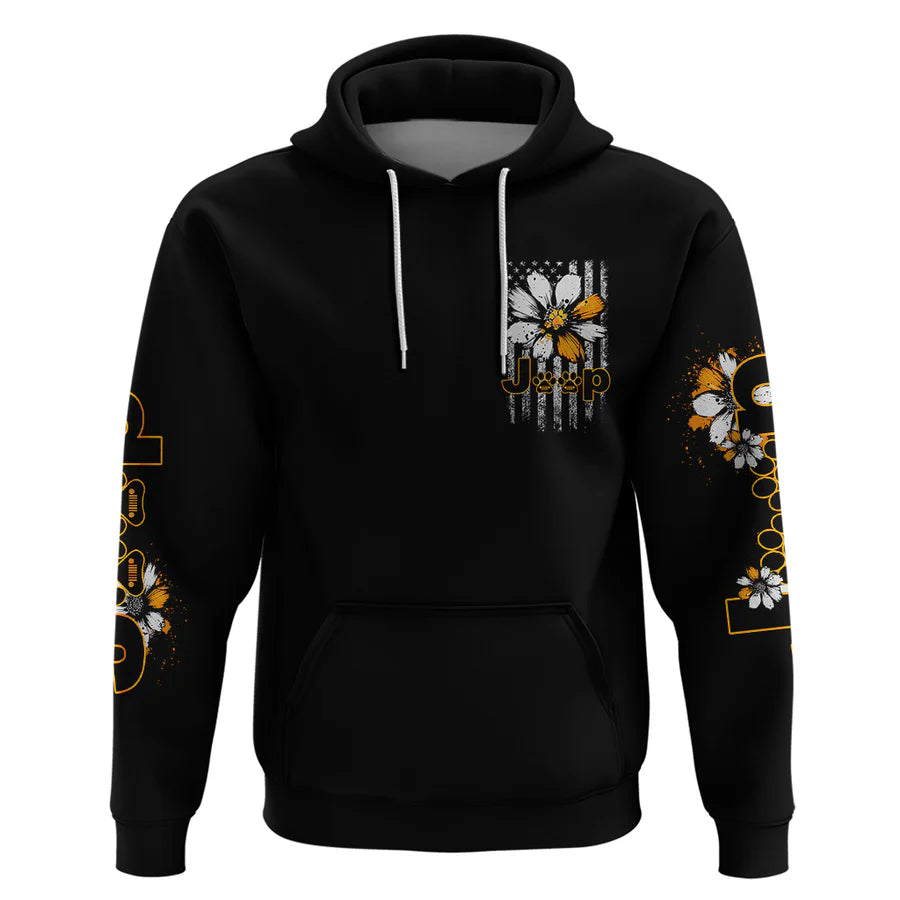 Jeep Rustic Daisy Drive Hoodie