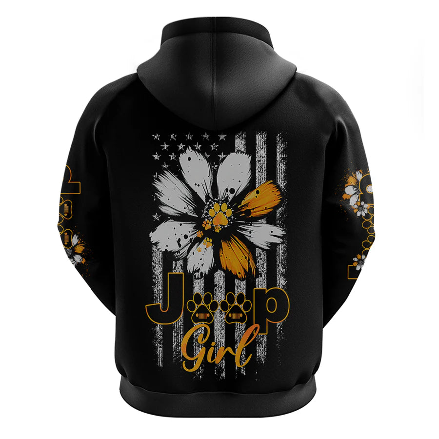Jeep Rustic Daisy Drive Hoodie