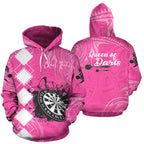 Personalized - Polynesian Queen Of Darts Hoodie With Pink Color for Men/Women - TH02