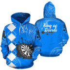 Personalized - Polynesian King Of Darts Hoodie With Blue Color for Men/Women - TH02