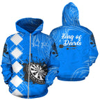 Personalized - Polynesian King Of Darts Hoodie With Blue Color for Men/Women - TH02