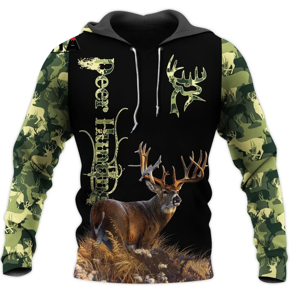 Hunting Deer Reaper Bow Hunter Camo Hoodie Unisex