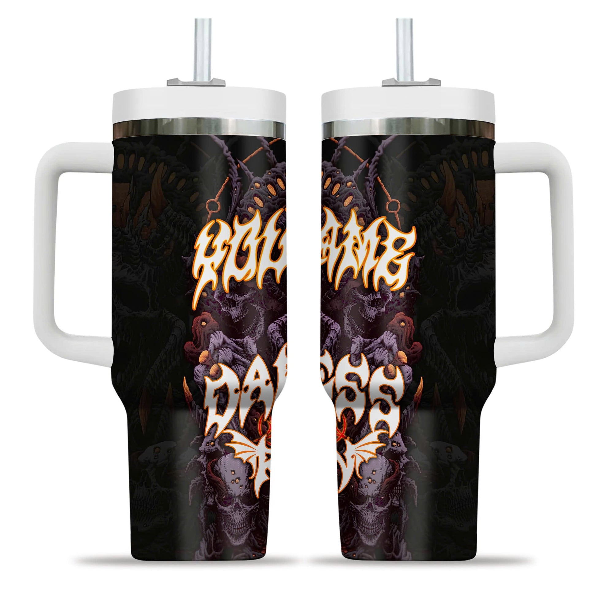 Personalised Darkness Reborn Design Halloween Vibes Handle With Tumbler – Size 40oz - TH02
