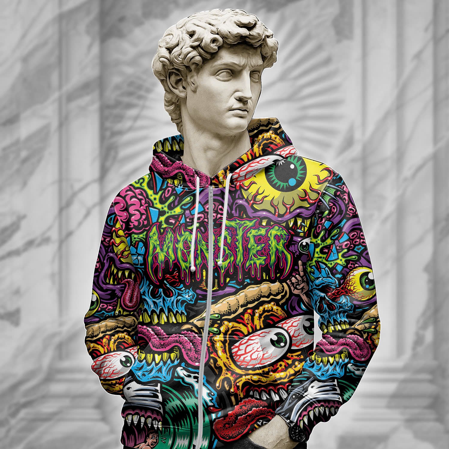 Personalised Monster Mashup Design Halloween Vibes Hoodie - TH02