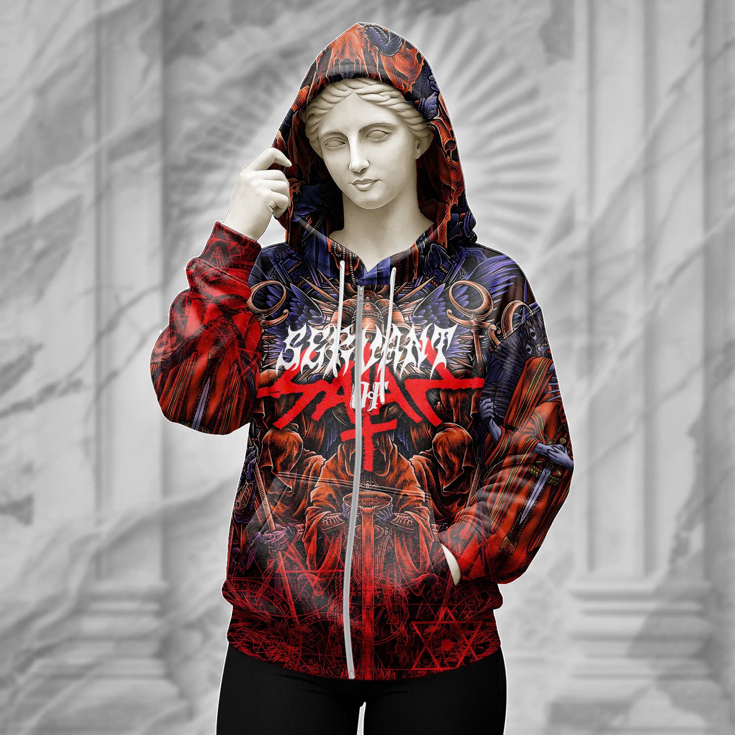 Personalised Servant Of Satan Design Halloween Vibes Hoodie - TH02