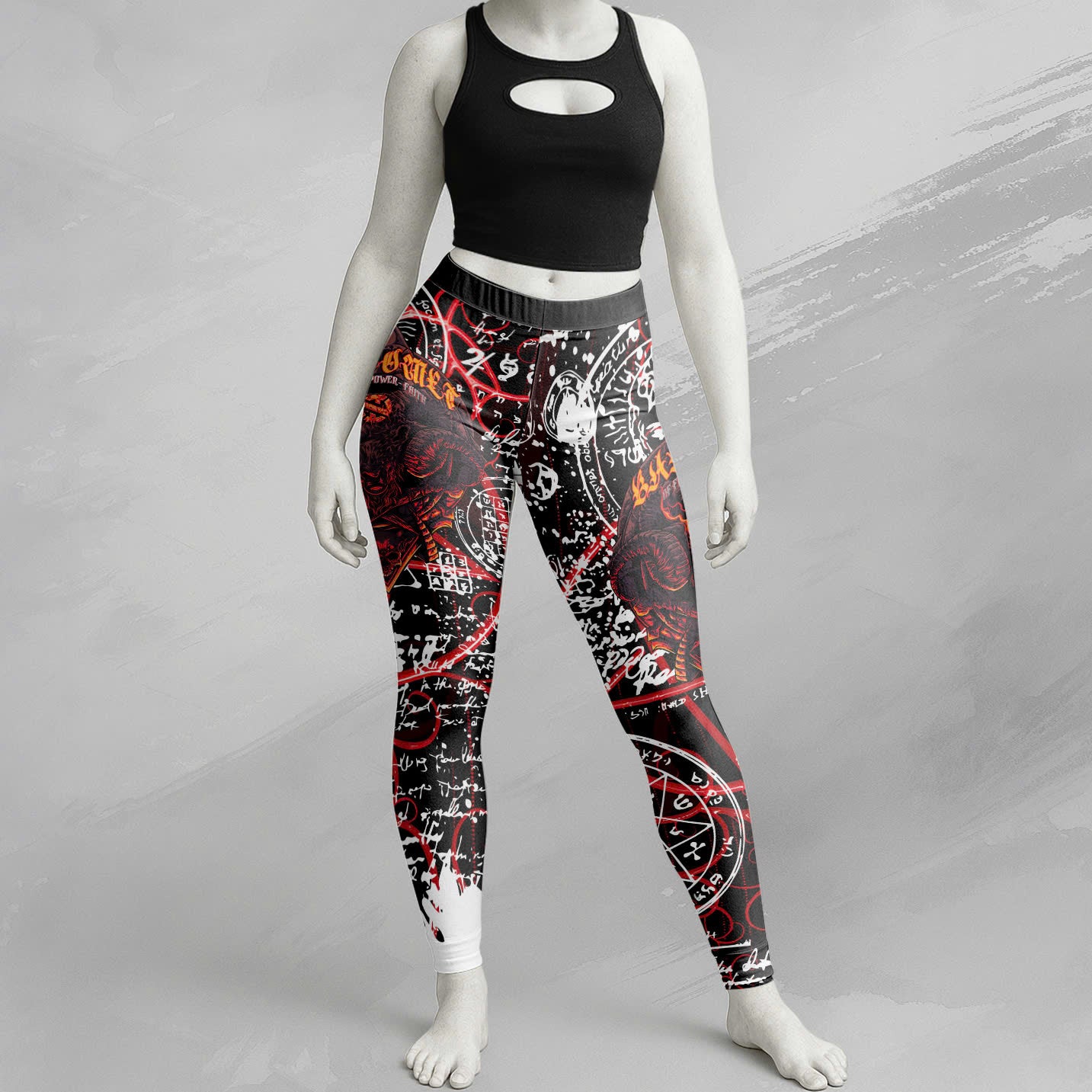 Baphomet Design Halloween Vibes Legging - TH02